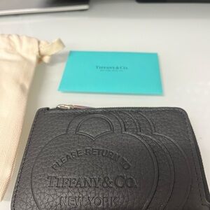 Tiffany & Co. Black Embossed Leather Wallet